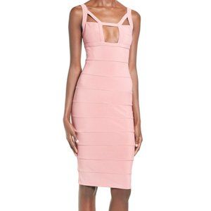 Missguided Pink Bandage Open Front Midi Dress US Size 6